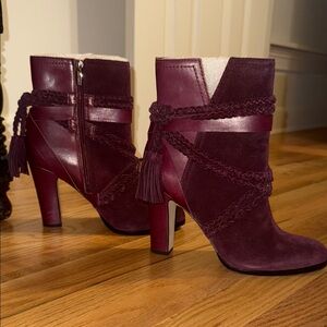 Vince Camuto Burgundy Ankle Booties